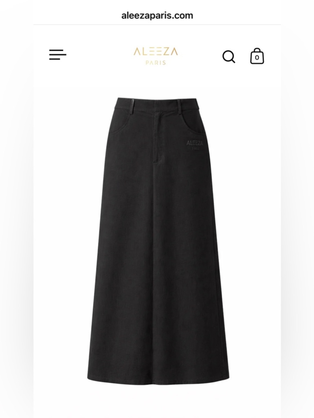 Aleeza Paris Black Maxi Skirt